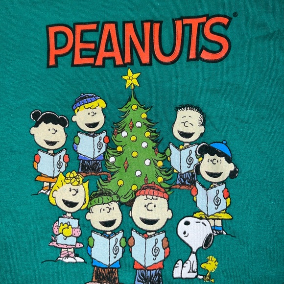 NWT Official Peanuts Christmas Green 100% Cotton Toddler T-Shirt Size 2T - Picture 2 of 5